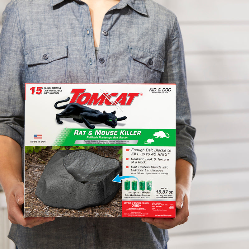 Tomcat Rockscape Bait Station and Bait Blocks For Mice and Rats 1 pk