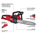 Milwaukee M18 FUEL 16 in. 18 V Battery Chainsaw Tool Only