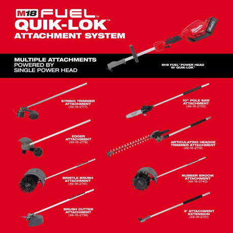 Milwaukee M18 FUEL Quik-Lok Professional Grade 38 in. L Edger Attachment
