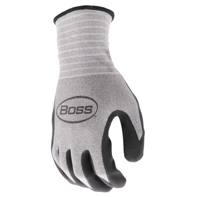 Boss Unisex Indoor/Outdoor Tactile Grip Gloves Black/Gray L 1 pair