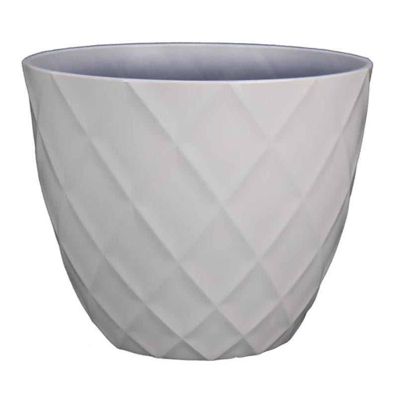 PLANTER DIAMOND WHT 16"