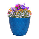 L&G Solutions 13.5 in. H X 16 in. D Polyresin Diamond Planter Blue