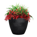 L&G Solutions 13 in. H X 16 in. D Polyresin Yuma Planter Black