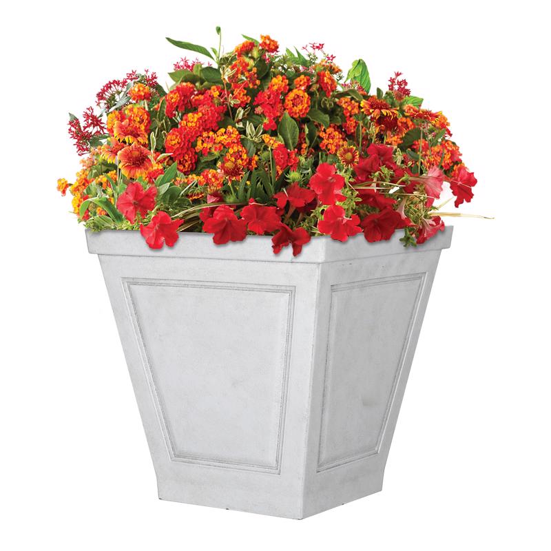 L&G Solutions 16.7 in. H X 16 in. D Polyresin New England Planter White