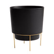 PLANTER RND PLSTC BLK 6"