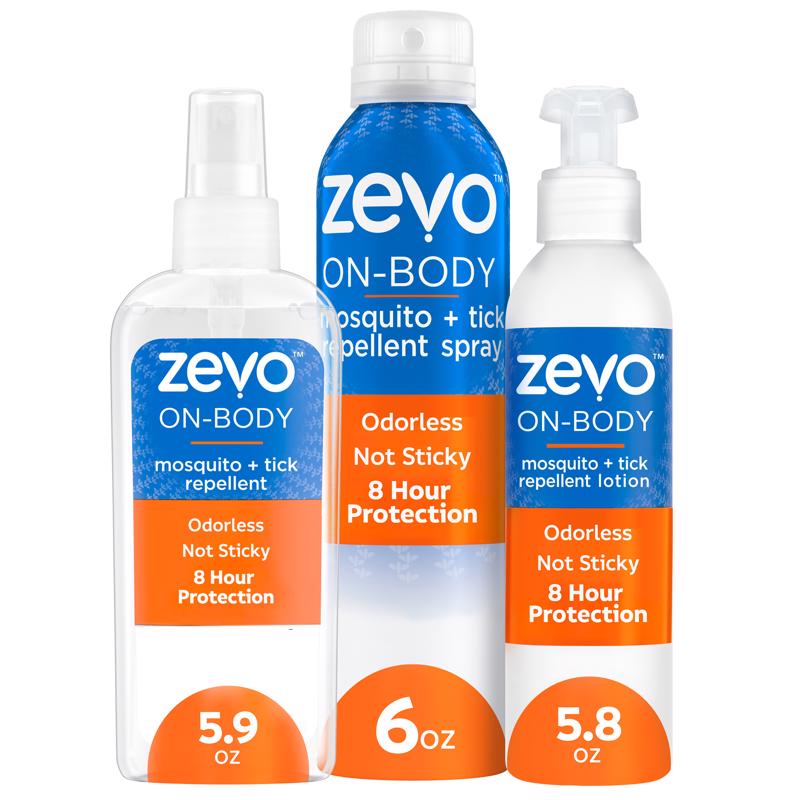 Zevo On-Body Aerosol Spray Insect Repellent Liquid For Mosquitoes/Ticks 6 oz