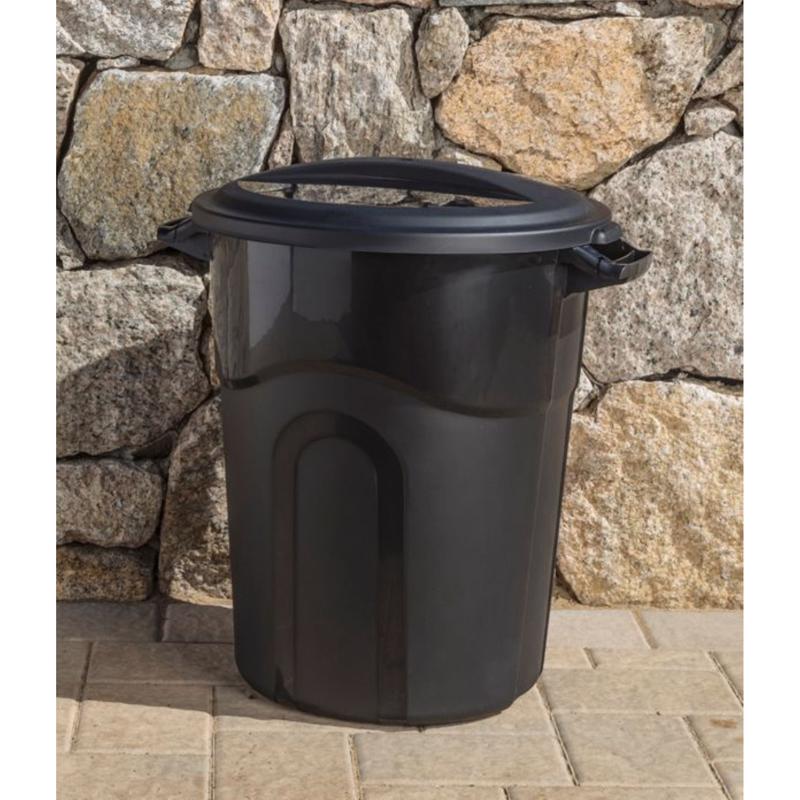 United Solutions 20 gal Black Plastic Trash Can Lid Included