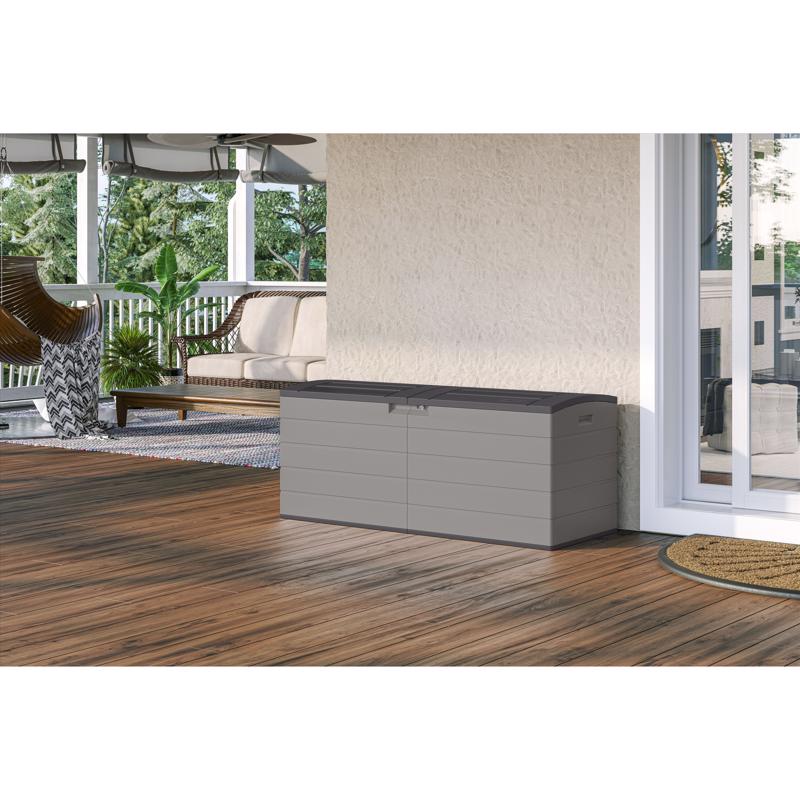 Suncast 59 in. W X 23 in. D Gray Plastic Deck Box 120 gal