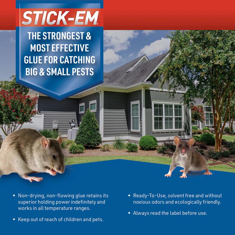 JT Eaton Stick-Em Pro Series Bigfoot Extra Large Glue Board Trap For Insects/Rodents/Snakes 4 pk