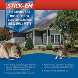 JT Eaton Stick-Em Pro Series Bigfoot Extra Large Glue Board Trap For Insects/Rodents/Snakes 4 pk