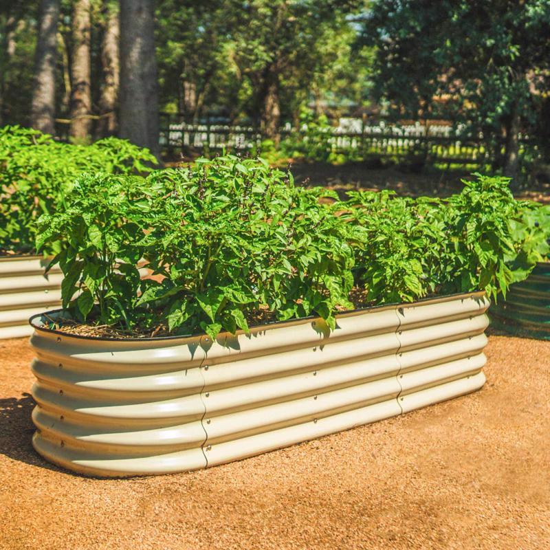 Vego Garden 17 in. H Metal Modular Raised Garden Bed Pearl