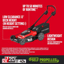 Craftsman V20 2x20V CMCMWSP220P2 13 in. Battery Self-Propelled Lawn Mower Kit (Battery & Charger)
