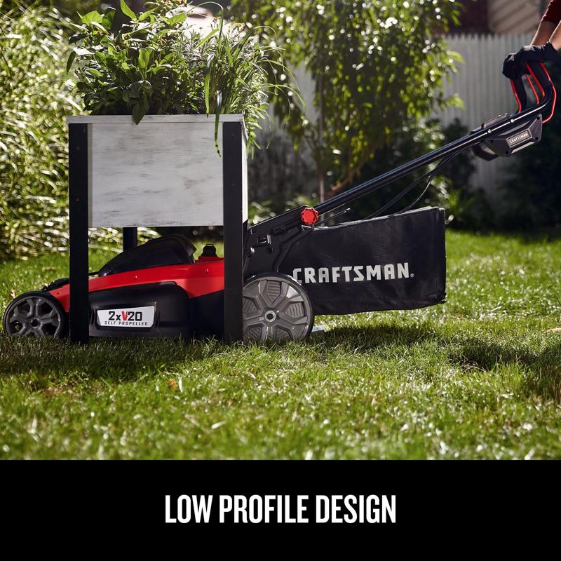 Craftsman V20 2x20V CMCMWSP220P2 13 in. Battery Self-Propelled Lawn Mower Kit (Battery & Charger)