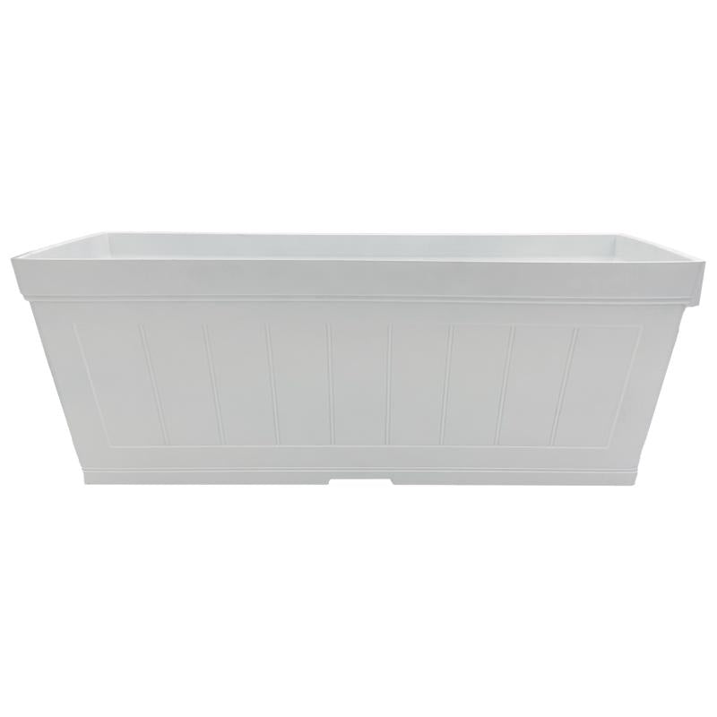 Classic Home & Garden 7.95 in. H X 10.3 in. W X 23.97 in. D Plastic Montauk Deck Rail Planter White