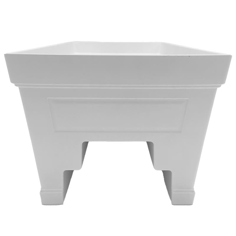 Classic Home & Garden 7.95 in. H X 10.3 in. W X 23.97 in. D Plastic Montauk Deck Rail Planter White