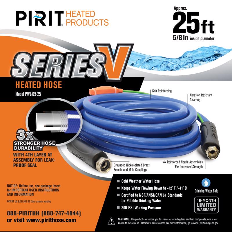 HEATED HOSE PVC BLU 25'