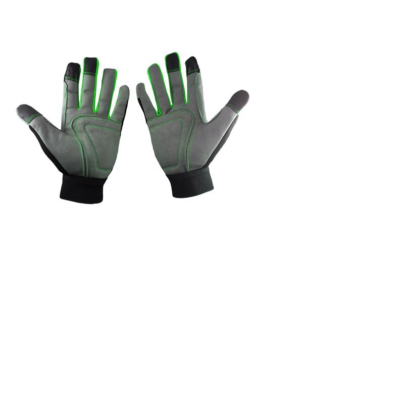 Zero Friction One Size Fits All Nylon/Polyurethane Work Green Gloves