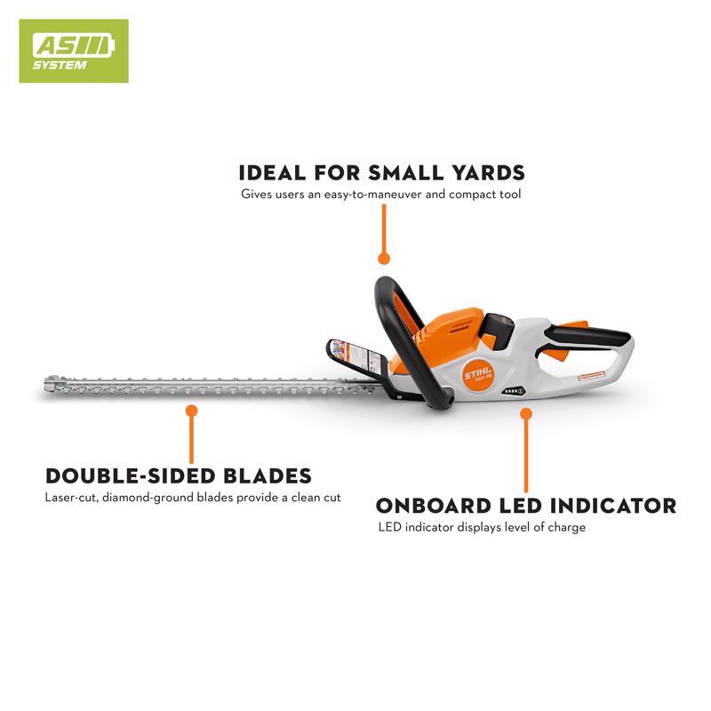 STIHL HSA 40 w/ AL 1, and (2) AS 2 20 in. 10.8 V Battery Hedge Trimmer Kit (Battery & Charger)