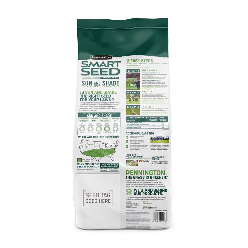 Pennington Smart Seed Mixed Full Sun/Medium Shade Grass Seed and Fertilizer 7 lb