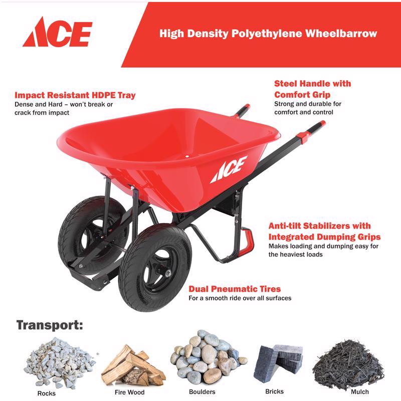 ACE HDPE Wheelbarrow 6 cu ft