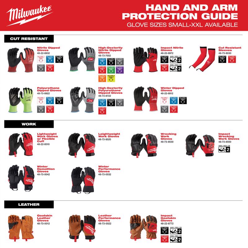 Milwaukee Unisex Work Gloves Black/Red M 1 pair