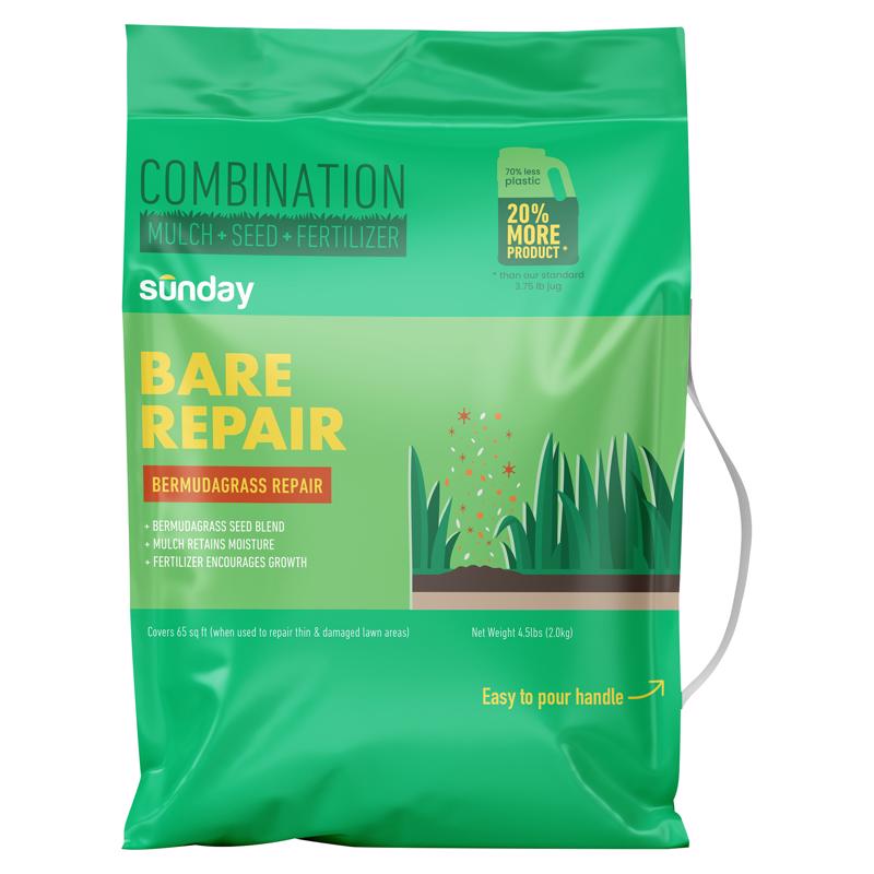 Sunday Bare Repair Bermuda Grass Full Sun Fertilizer/Mulch/Seed 4.5 lb. capacity