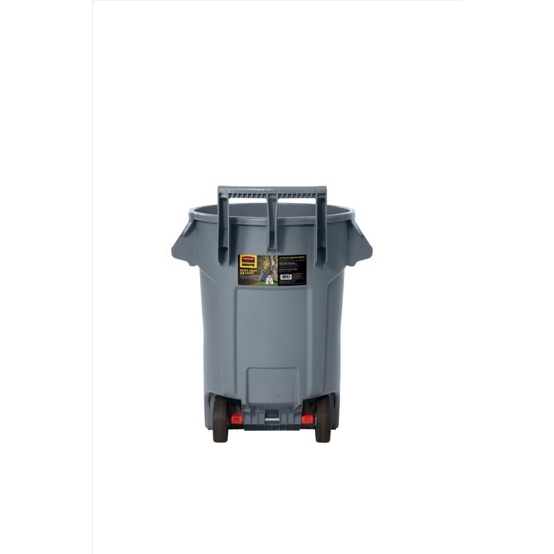 Brute 32 gal Gray Resin Wheeled Trash Can