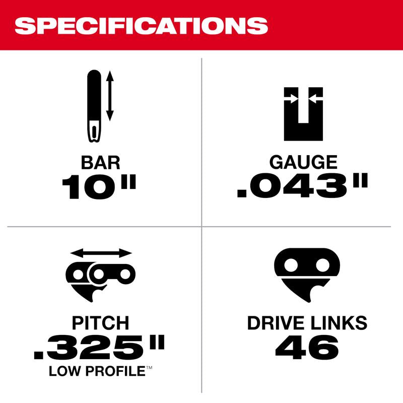 Milwaukee M18 Fuel 10 in. Pole Saw Chain 46 links