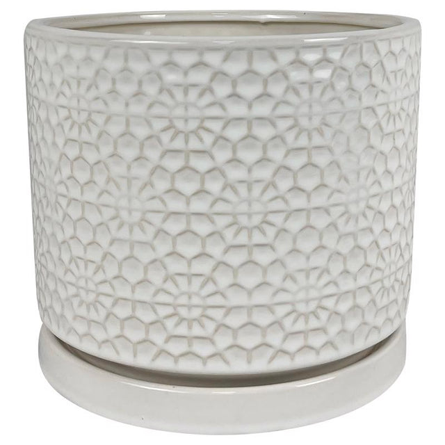 FLOWER POT AMELI WHT 10"