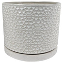 FLOWER POT AMELI WHT 12"