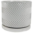 PLANTER CRSS PTRN WHT 10"