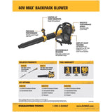 DeWalt 60V MAX DCBL570Y2 170 mph 850 CFM 60 V Battery Backpack Blower Kit (Battery & Charger)