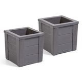 Step 2 16 in. H X 15.75 in. W X 15.75 in. D Resin Natural Wood-like Planter Box Cedar
