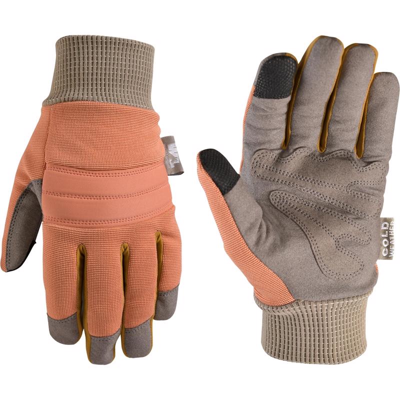 Wells Lamont Women's Outdoor Winter Gloves Gray/Orange M 1 pair