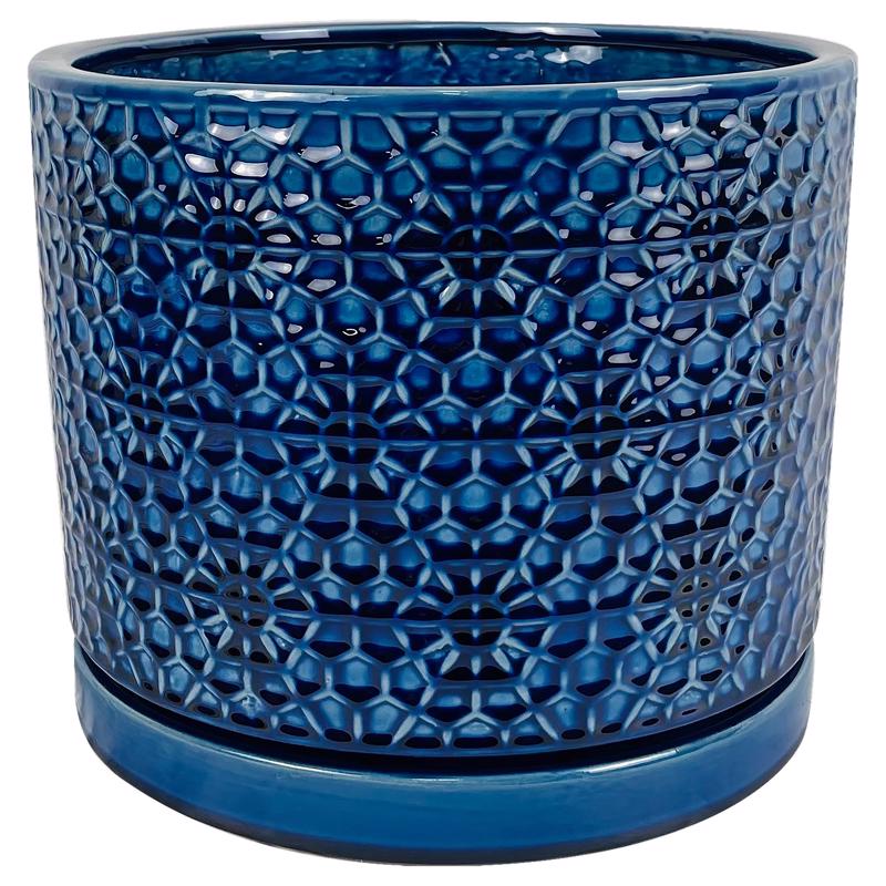 FLOWER POT AMELI BLU 10"