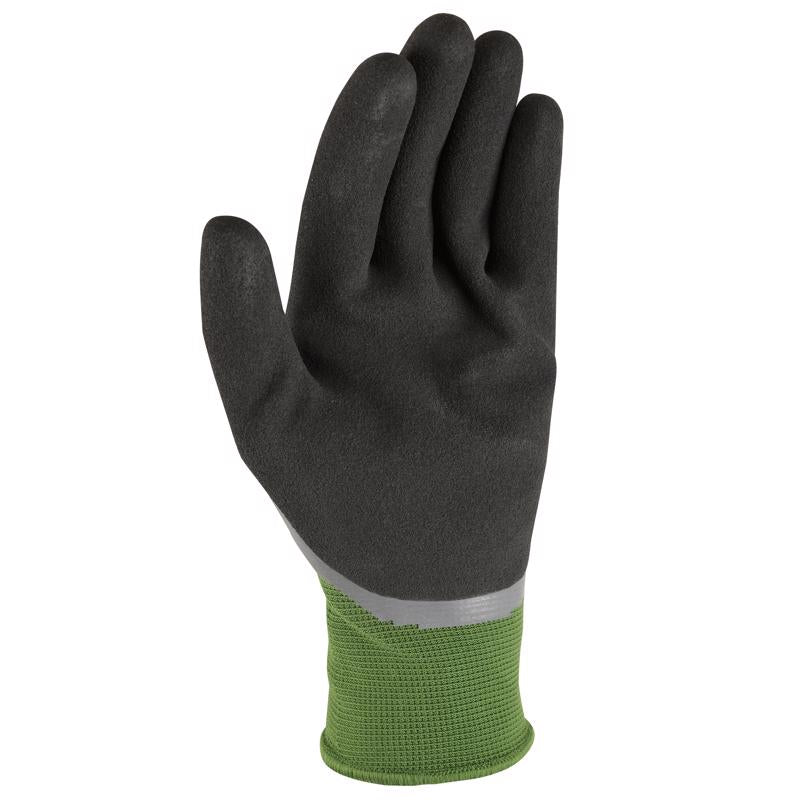 Wells Lamont Men's Indoor/Outdoor Latex Coated Grip Gloves Gray/Green M 1 pair