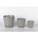 Border Concepts 8 in. D Ceramic Flair Saucer Planter Grey