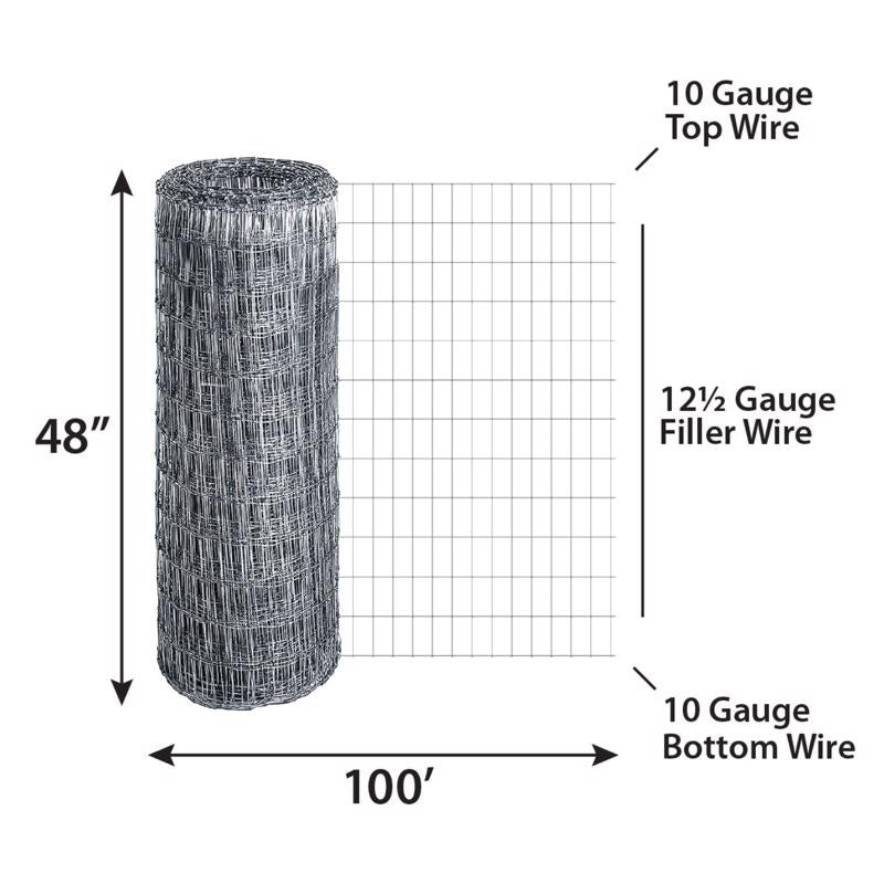 Origin Point 48 in. H X 100 ft. L Galvanized Steel Horse Fence Silver