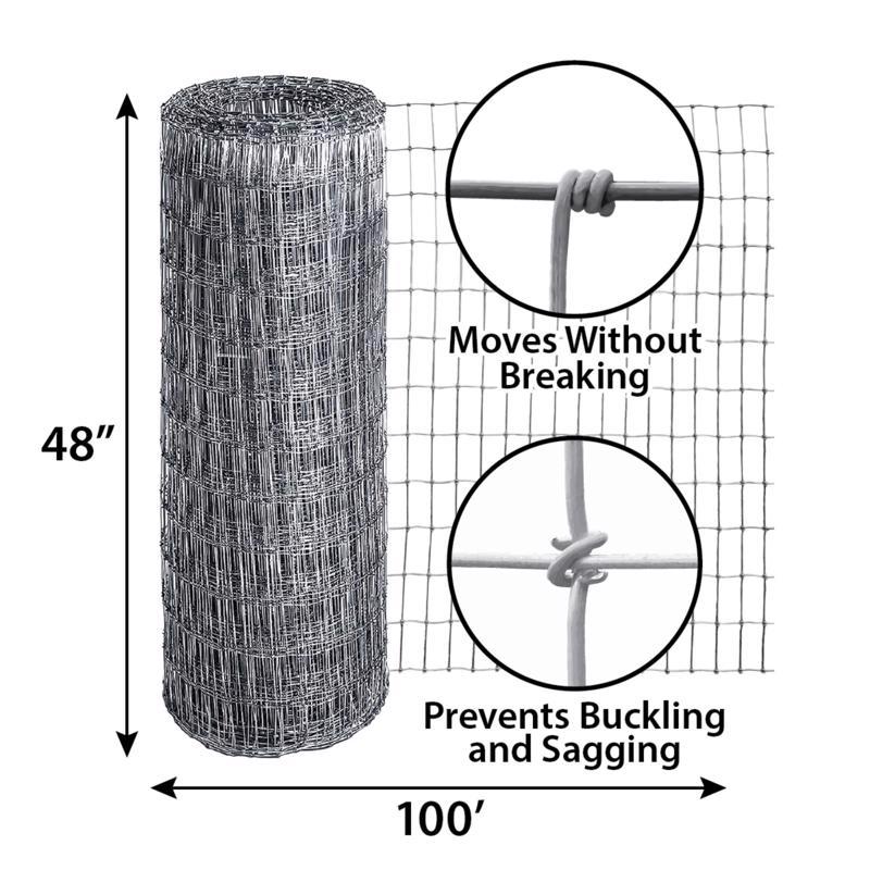 Origin Point 48 in. H X 100 ft. L Galvanized Steel Horse Fence Silver