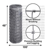 Origin Point 48 in. H X 100 ft. L Galvanized Steel Horse Fence Silver