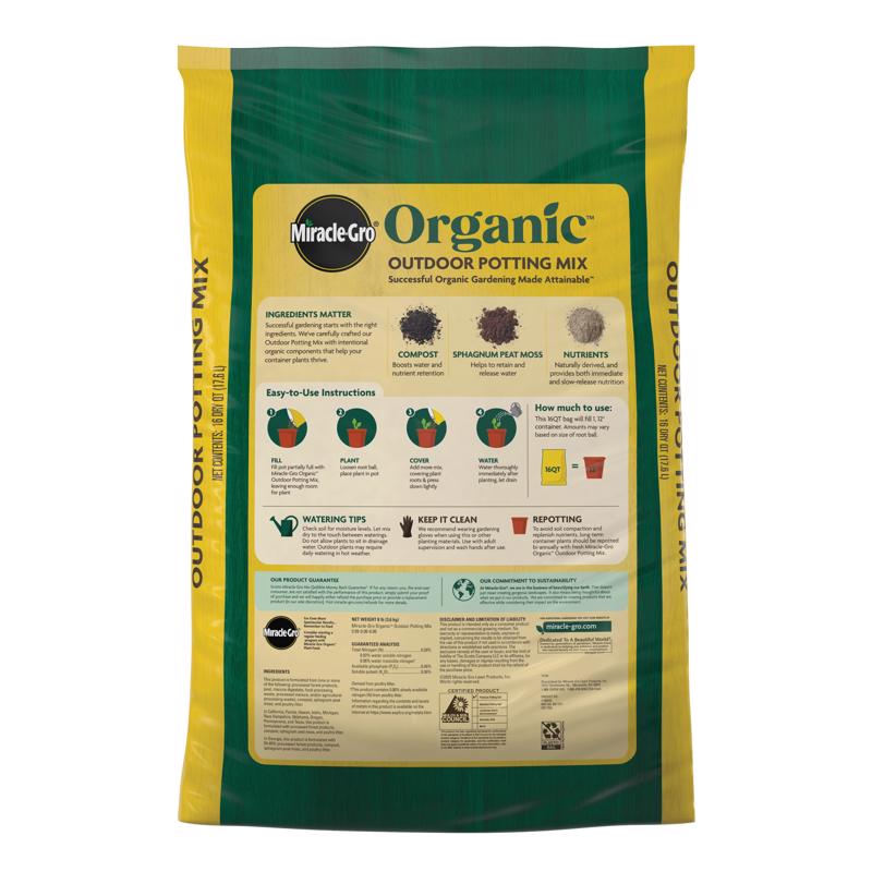 Miracle-Gro Organic Organic All Purpose Potting Mix 16 qt