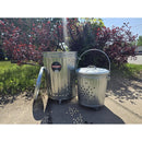 Behrens 7.5 gal Silver Galvanized Steel Trash Burner Can Lid Included Animal Proof/Animal Resistant