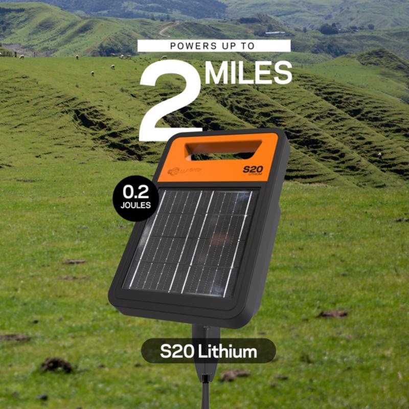Gallagher S20 Solar-Powered Lithium Solar Energizer Black/Orange