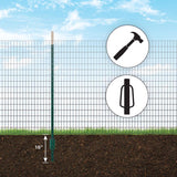 Ironridge 7 ft. H X 4 in. W X 1 in. L Painted Green Rail Steel / Billet Studded T-Post