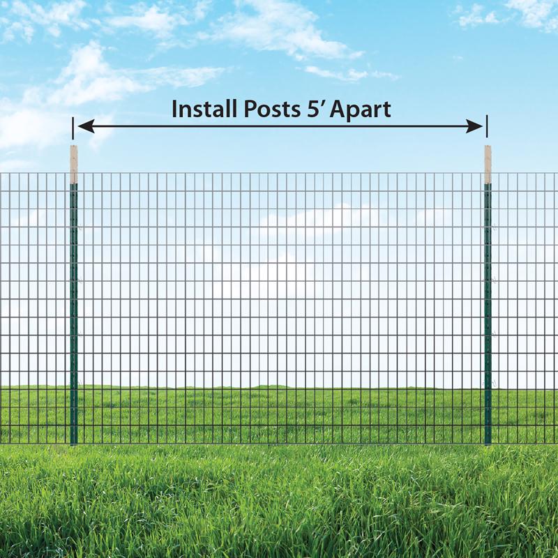 Ironridge 7 ft. H X 4 in. W X 1 in. L Painted Green Rail Steel / Billet Studded T-Post
