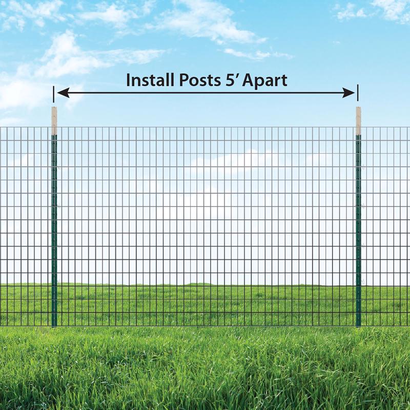 Ironridge 7 ft. H X 4 in. W X 1 in. L Painted Green Rail Steel / Billet Studded T-Post