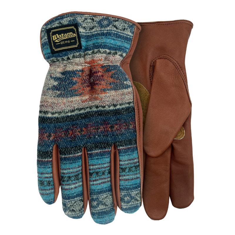 Watson Gloves Dryhide L Leather and Jacquard Crazy Horse Brown Gloves