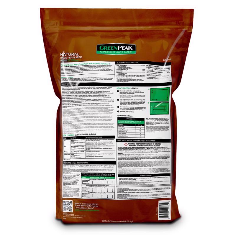 GreenPeak Natural Base All-Purpose Lawn Fertilizer For All Grasses 5000 sq ft