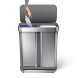 Simplehuman 58 L Metallic Silver Plastic/Stainless Steel Dual Compartment Trash Can