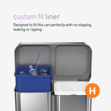 Simplehuman 58 L Metallic Silver Plastic/Stainless Steel Dual Compartment Trash Can